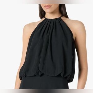 The Drop Kory Shirred Neck Chiffon Halter Bubble Top